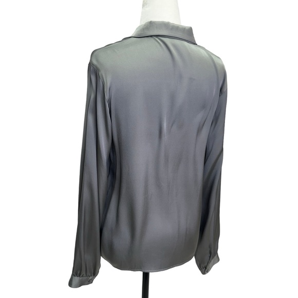Anine Bing Grey Silk Long Sleeve Button Down Blouse Size S - Picture 7 of 15